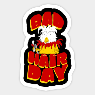 Bad Hair Day Crazy Old Bird Sticker